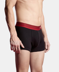 Super Combed Cotton Rib Solid Trunk with Ultrasoft Waistband - Black (Pack of 2)