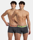 Super Combed Cotton Rib Solid Trunk with Ultrasoft Waistband - Charcoal Melange (Pack of 2)