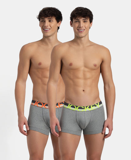 Super Combed Cotton Rib Solid Trunk with Ultrasoft Waistband - Grey (Pack of 2)