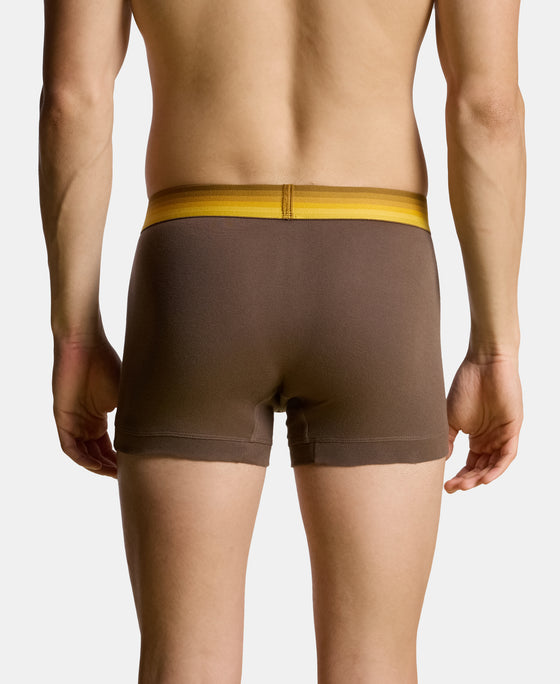 Super Combed Cotton Rib Solid Trunk with Ultrasoft Waistband - Major Brown