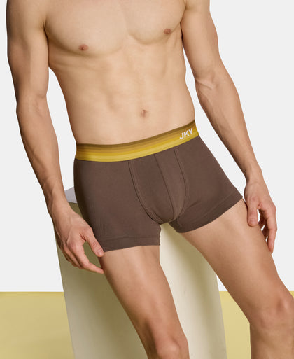 Super Combed Cotton Rib Solid Trunk with Ultrasoft Waistband - Major Brown