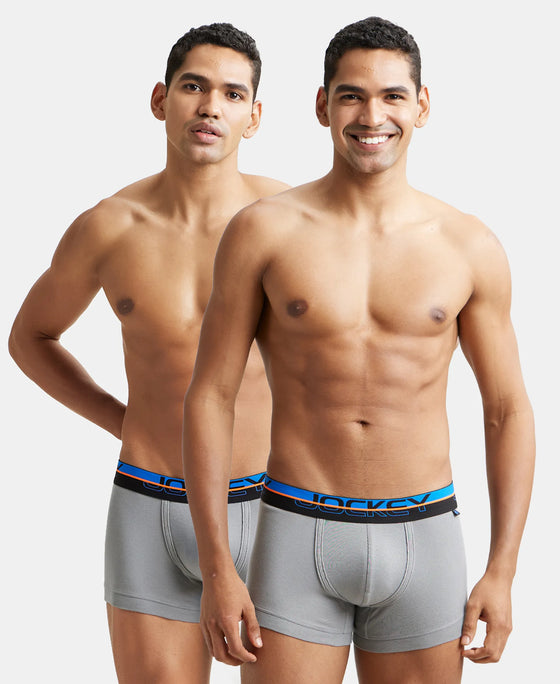 Super Combed Cotton Rib Solid Trunk with Ultrasoft Waistband - Monument (Pack of 2)