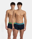 Super Combed Cotton Rib Solid Trunk with Ultrasoft Waistband - Navy (Pack of 2)