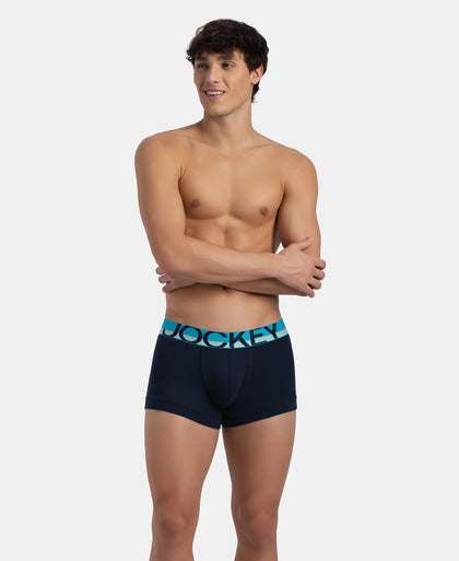 Super Combed Cotton Rib Solid Trunk with Ultrasoft Waistband - Navy