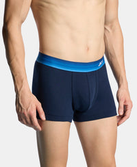 Super Combed Cotton Rib Solid Trunk with Ultrasoft Waistband - Navy & Blue