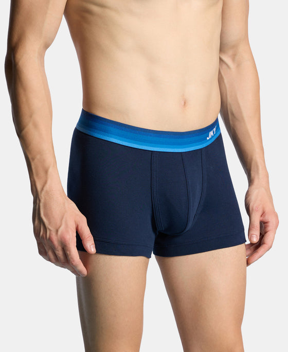 Super Combed Cotton Rib Solid Trunk with Ultrasoft Waistband - Navy & Blue