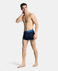 Super Combed Cotton Rib Solid Trunk with Ultrasoft Waistband - Navy & Blue