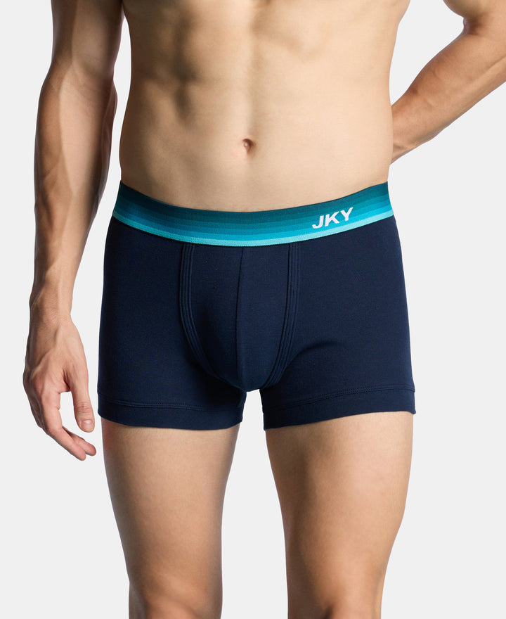 Super Combed Cotton Rib Solid Trunk with Ultrasoft Waistband - Navy (Pack of 2)