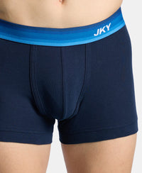 Super Combed Cotton Rib Solid Trunk with Ultrasoft Waistband - Navy (Pack of 2)