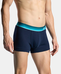 Super Combed Cotton Rib Solid Trunk with Ultrasoft Waistband - Navy (Pack of 2)