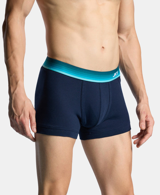 Super Combed Cotton Rib Solid Trunk with Ultrasoft Waistband - Navy (Pack of 2)