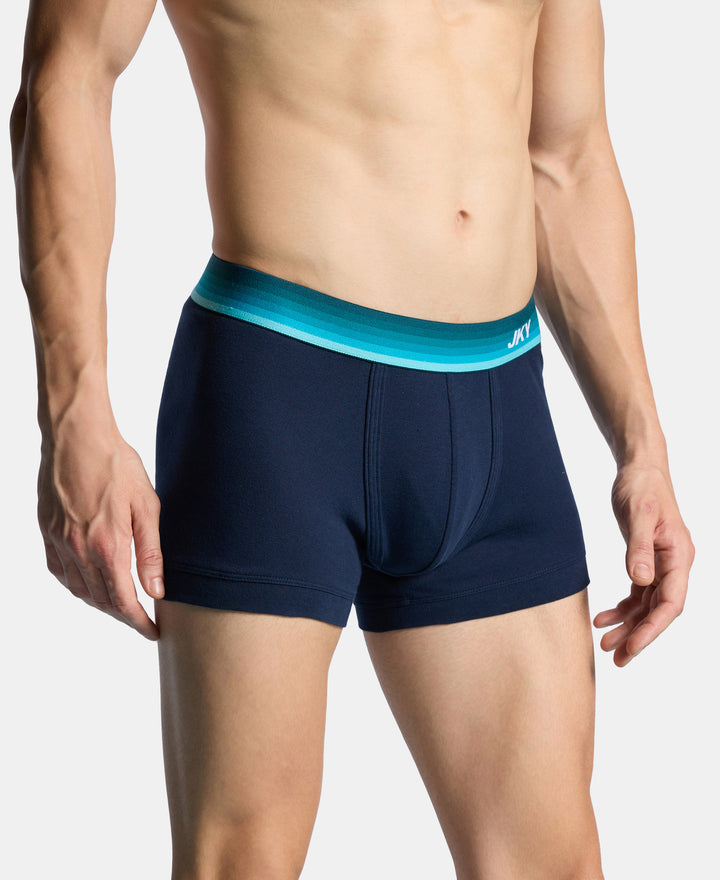 Super Combed Cotton Rib Solid Trunk with Ultrasoft Waistband - Navy (Pack of 2)