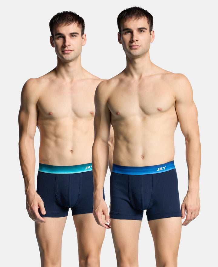 Super Combed Cotton Rib Solid Trunk with Ultrasoft Waistband - Navy (Pack of 2)