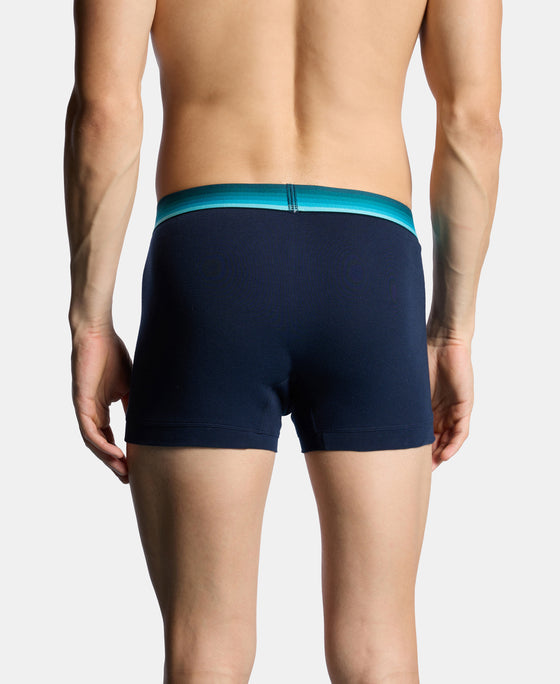 Super Combed Cotton Rib Solid Trunk with Ultrasoft Waistband - Navy (Pack of 2)