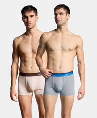 Super Combed Cotton Rib Solid Trunk with Ultrasoft Waistband - Weathervane & Moon Beam (Pack of 2)