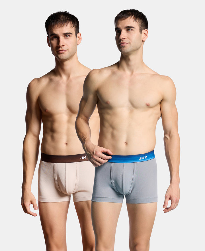 Super Combed Cotton Rib Solid Trunk with Ultrasoft Waistband - Weathervane & Moon Beam (Pack of 2)