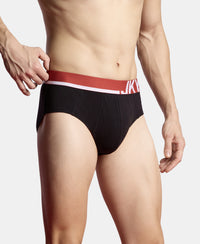 Super Combed Cotton Solid Brief with Ultrasoft Waistband and StayFresh Treatment - Black