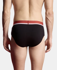 Super Combed Cotton Solid Brief with Ultrasoft Waistband and StayFresh Treatment - Black