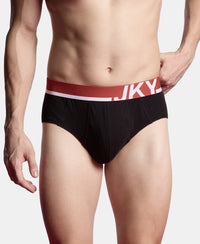 Super Combed Cotton Solid Brief with Ultrasoft Waistband and StayFresh Treatment - Black (Pack of 2)