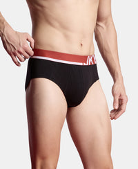 Super Combed Cotton Solid Brief with Ultrasoft Waistband and StayFresh Treatment - Black (Pack of 2)