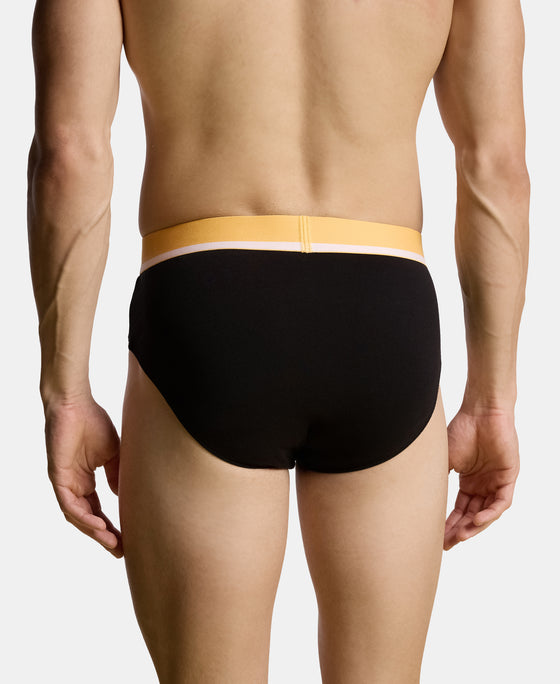 Super Combed Cotton Solid Brief with Ultrasoft Waistband and StayFresh Treatment - Black (Pack of 2)