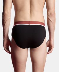 Super Combed Cotton Solid Brief with Ultrasoft Waistband and StayFresh Treatment - Black (Pack of 2)