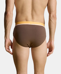 Super Combed Cotton Solid Brief with Ultrasoft Waistband and StayFresh Treatment - Major Brown & Moon Beam (Pack of 2)