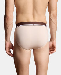 Super Combed Cotton Solid Brief with Ultrasoft Waistband and StayFresh Treatment - Major Brown & Moon Beam (Pack of 2)