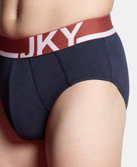 Super Combed Cotton Solid Brief with Ultrasoft Waistband and StayFresh Treatment - Navy (Pack of 2)