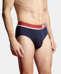 Super Combed Cotton Solid Brief with Ultrasoft Waistband and StayFresh Treatment - Navy (Pack of 2)