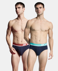 Super Combed Cotton Solid Brief with Ultrasoft Waistband and StayFresh Treatment - Navy (Pack of 2)