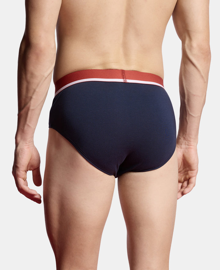 Super Combed Cotton Solid Brief with Ultrasoft Waistband and StayFresh Treatment - Navy (Pack of 2)