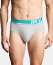 Super Combed Cotton Solid Brief with Ultrasoft Waistband and StayFresh Treatment - Steel Grey Melange