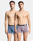 Super Combed Cotton Solid Trunk with Ultrasoft Waistband and StayFresh Treatment - Bering Sea & Grey Ridge (Pack of 2)