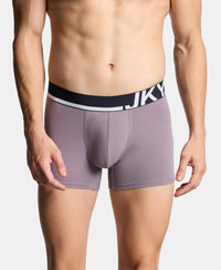 Super Combed Cotton Solid Trunk with Ultrasoft Waistband and StayFresh Treatment - Bering Sea & Grey Ridge (Pack of 2)