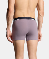 Super Combed Cotton Solid Trunk with Ultrasoft Waistband and StayFresh Treatment - Bering Sea & Grey Ridge (Pack of 2)