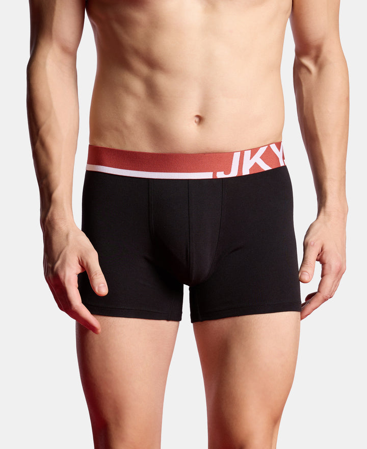 Super Combed Cotton Solid Trunk with Ultrasoft Waistband and StayFresh Treatment - Black