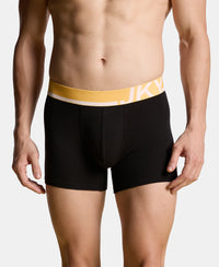Super Combed Cotton Solid Trunk with Ultrasoft Waistband and StayFresh Treatment - Black (Pack of 2)
