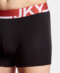 Super Combed Cotton Solid Trunk with Ultrasoft Waistband and StayFresh Treatment - Black (Pack of 2)