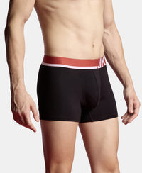 Super Combed Cotton Solid Trunk with Ultrasoft Waistband and StayFresh Treatment - Black (Pack of 2)