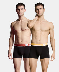 Super Combed Cotton Solid Trunk with Ultrasoft Waistband and StayFresh Treatment - Black (Pack of 2)