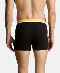 Super Combed Cotton Solid Trunk with Ultrasoft Waistband and StayFresh Treatment - Black (Pack of 2)