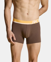 Super Combed Cotton Solid Trunk with Ultrasoft Waistband and StayFresh Treatment - Major Brown & Moon Beam (Pack of 2)