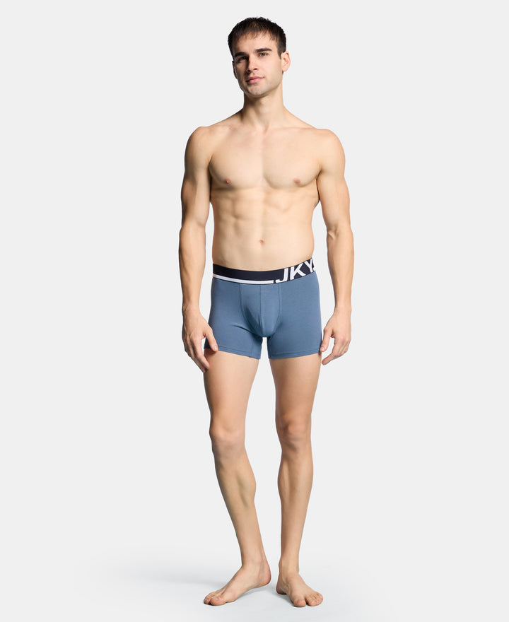 Super Combed Cotton Solid Trunk with Ultrasoft Waistband and StayFresh Treatment - Bering Sea