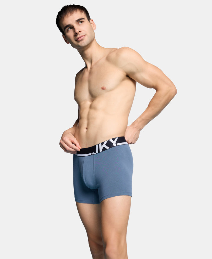Super Combed Cotton Solid Trunk with Ultrasoft Waistband and StayFresh Treatment - Bering Sea
