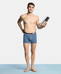 Super Combed Cotton Solid Trunk with Ultrasoft Waistband and StayFresh Treatment - Bering Sea