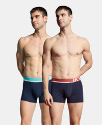 Super Combed Cotton Solid Trunk with Ultrasoft Waistband and StayFresh Treatment - Navy (Pack of 2)