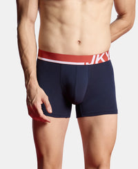 Super Combed Cotton Solid Trunk with Ultrasoft Waistband and StayFresh Treatment - Navy (Pack of 2)