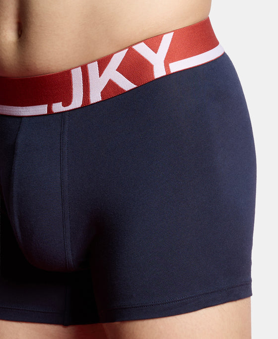 Super Combed Cotton Solid Trunk with Ultrasoft Waistband and StayFresh Treatment - Navy (Pack of 2)