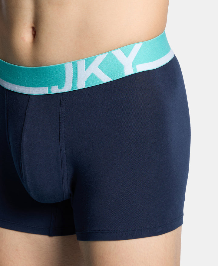 Super Combed Cotton Solid Trunk with Ultrasoft Waistband and StayFresh Treatment - Navy (Pack of 2)